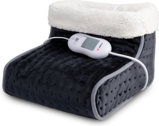 Chauffe-pieds électrique - Alpina - Lavable - 3 niveaux de chaleur - Gris foncé