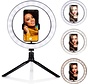 Grundig Selfie Ring Lamp on Tripod - Ring Light - pour Smartphone - Social Media et Vlogs - LED - Flexible - 25 cm