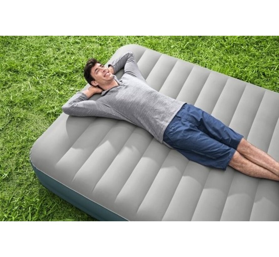 Bestway Airbed - 2 personnes - PVC/Polyester - Pompe rechargeable intégrée - Matériau Fortech™ - Construction en I - Coussin intégré