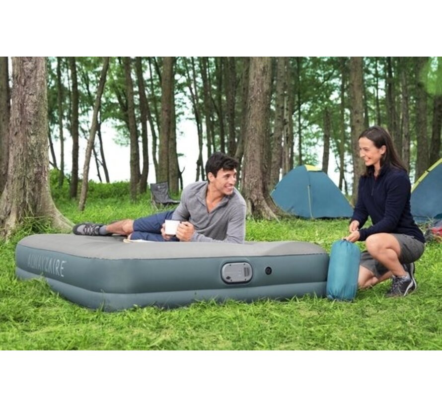 Bestway Airbed - 2 personnes - PVC/Polyester - Pompe rechargeable intégrée - Matériau Fortech™ - Construction en I - Coussin intégré