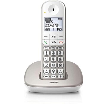 Philips Philips XL4901S - Téléphone DECT - Téléphone sans fil pour personnes âgées avec 1 combiné - Grandes touches, augmentation du volume et compatibilité avec les aides auditives - Blanc