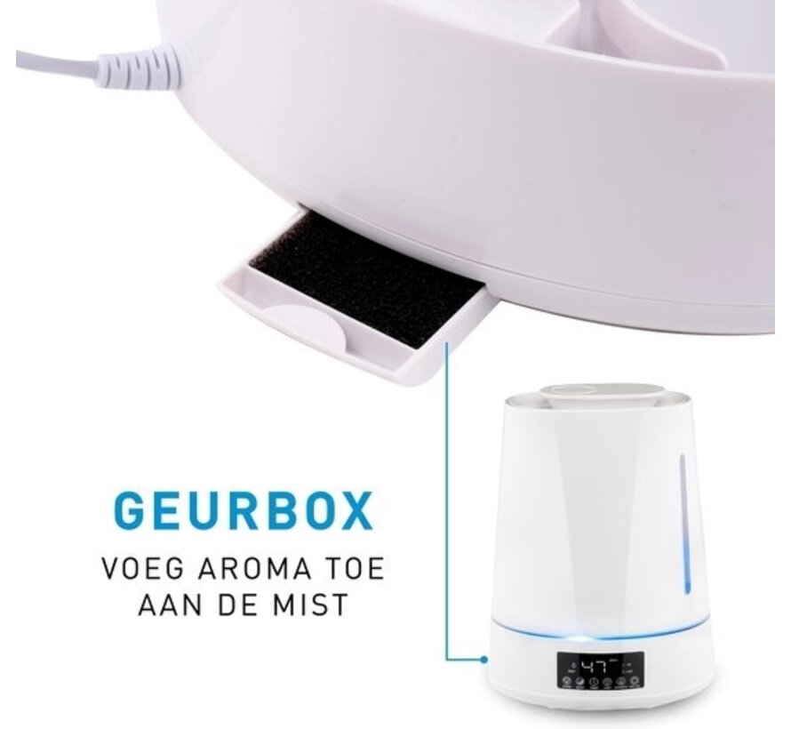 Humidificateur - Grundig  - Diffuseur d'arômes - Humidificateur avec hygromètre - Capacité 4L - Blanc