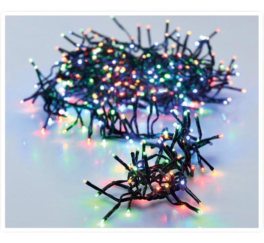 Cluster lumineux 192 led - Lumières de Noël - 1.4m - multicolore - Batterie - Fonctions lumineuses - Mémoire - Minuterie