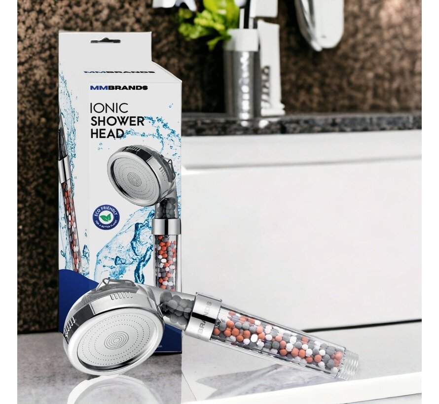 MM Brands Tête de douche ionique - Tête de douche à économie d'eau - Douchette à main haute pression avec filtre - Douche de pluie