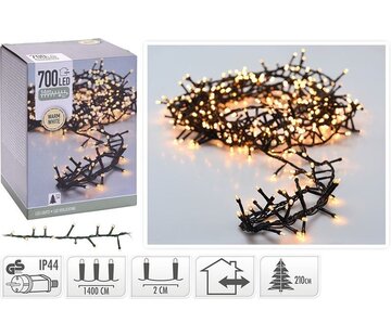 Nampook Guirlande de Noël de 14 mètres - Nampook - Éclairage de sapin de Noël - Lumière blanc chaud - 700 LED pour usage l'intérieur et l'extérieur