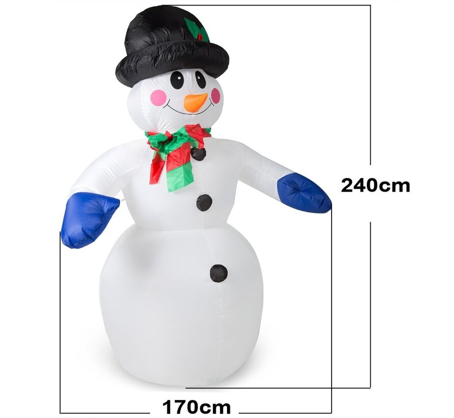 Bonhomme de neige gonflable Deuba - 240cm - AVEC lumières