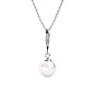 Collier pour femme Yolora avec pendentif en perle Kalpa Camaka et cristal - couleur argent - plaqué or blanc 18K - emballage cadeau
