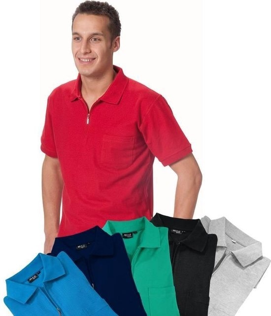 Polo zippé homme bleu marine taille XXXL