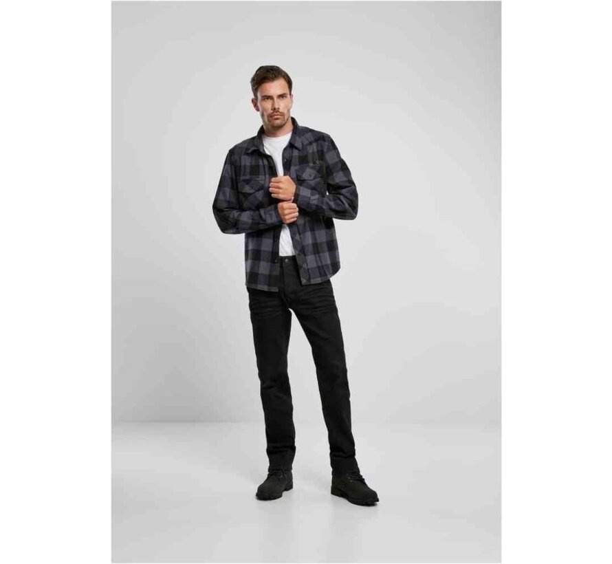 Brandit Shirt -4XL- Checked Black/Grey