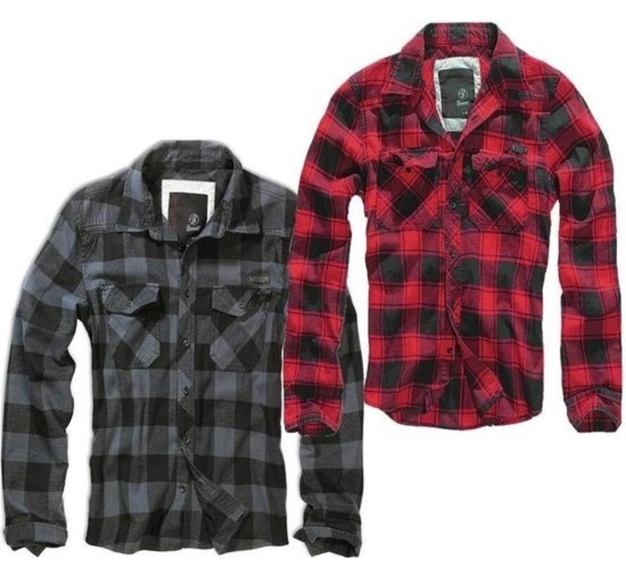 Brandit Shirt -4XL- Checked Black/Grey