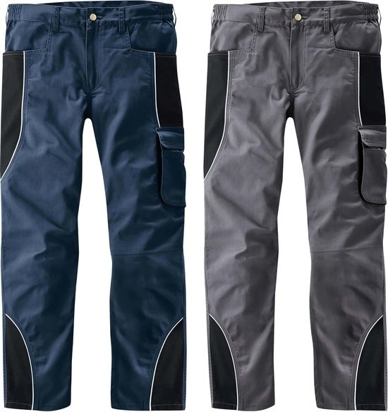Pantalon à ceinture avec passepoils réfléchissants, couleur marine/noir, taille 48
