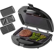 Tomado Tomado TGM2000B - Multigrill 3 en 1 - Avec plaques à sandwich et à gaufres - 750 watts - Noir