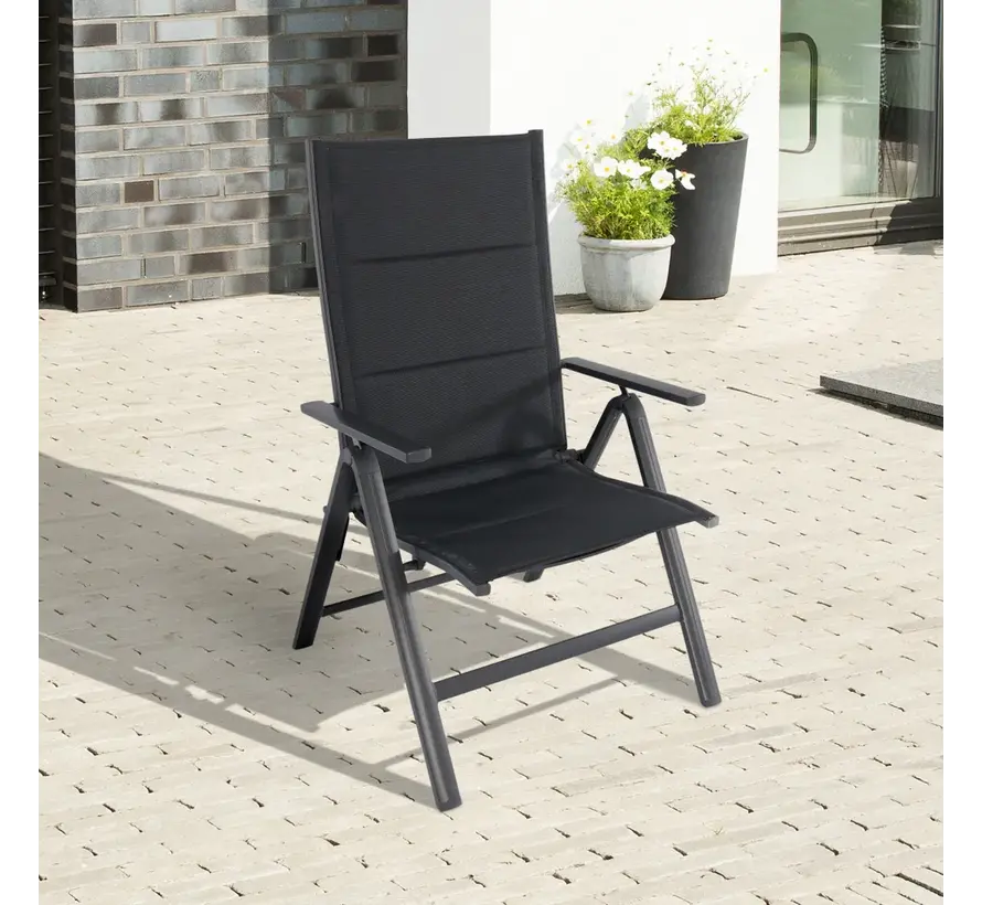Chaise pliante Greenmotion - 67x110x68 cm - Noir