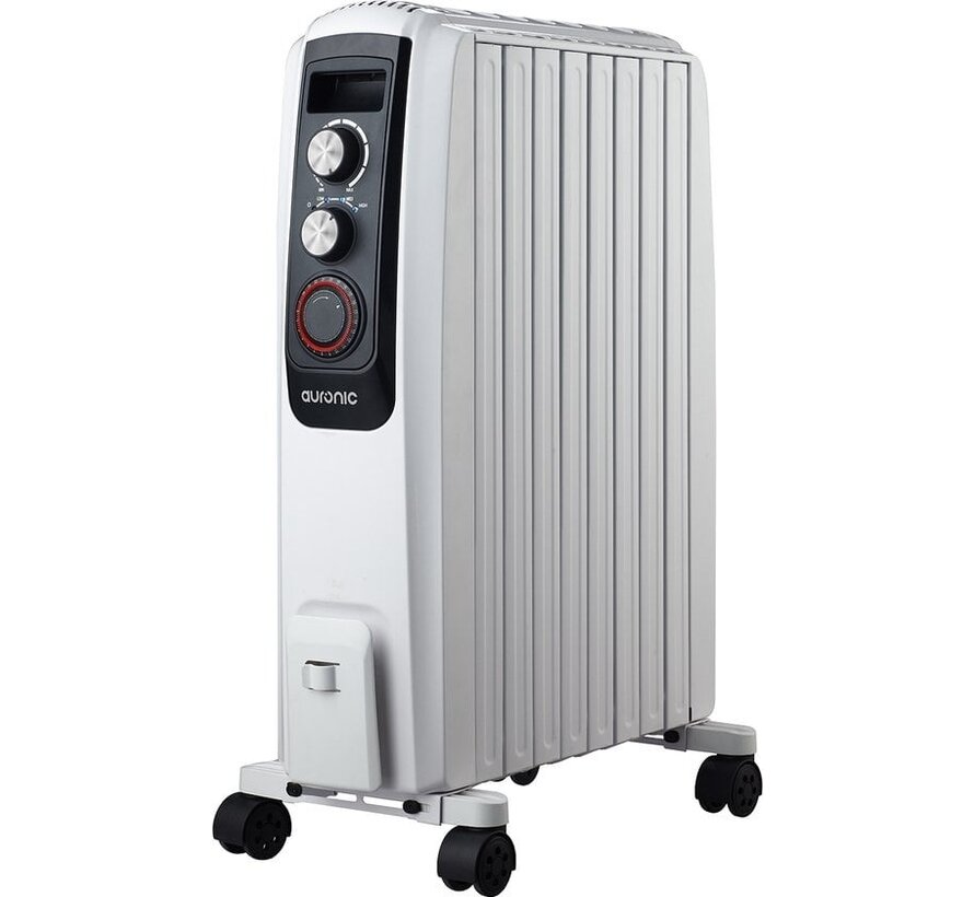 Chauffage électrique Auronic- Thermostat - Minuterie - 3 niveaux - Jusqu'à 2000W - Blanc
