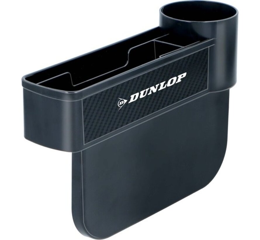Dunlop Car Seat Organiser - avec porte-gobelet - Tapis antidérapant - Noir