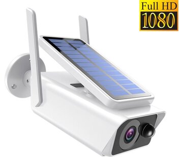 PuroTech PuroTech - Caméra de sécurité IP - Caméra extérieure avec panneau solaire - alimentée par énergie solaire - sans fil - Wifi Smart Étanche IP66 - 1080P HD - Vision nocturne - Avec enregistreur