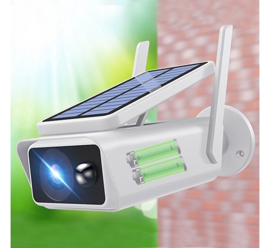 PuroTech - Caméra de sécurité IP - Caméra extérieure avec panneau solaire - alimentée par énergie solaire - sans fil - Wifi Smart Étanche IP66 - 1080P HD - Vision nocturne - Avec enregistreur