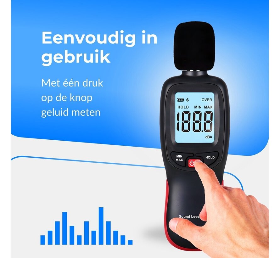 PuroTech Noise Meter - Décibelmètre numérique - Ecran LCD - Bruit - 30 dB à 130 dB - Mesure professionnelle du bruit - Isolation phonique - Piles incluses