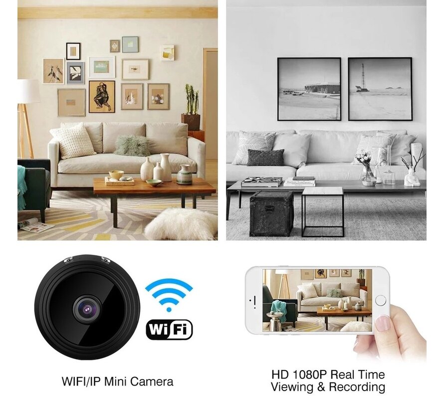 PuroTech - Smart Spy Camera 300mAh - Hidden Camera - Mini Camera - Spy Cam - WiFi 1080 HD - Incl. 32GB SD Card - Security Camera