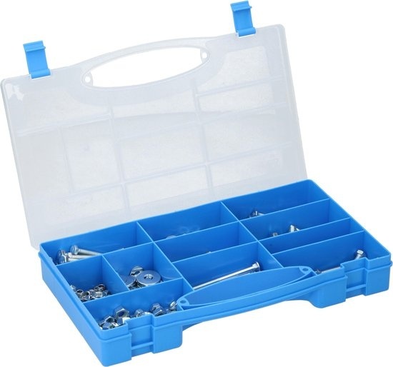 Jeu de boulons et écrous Kinzo - 450 pièces - galvanisé - en coffret