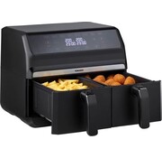 Tomado Double airfryer Tomado  - Friteuse à air chaud - Capacité de 2 x 4 litres - 1700 watts - Commandes tactiles - 8 programmes automatiques - Noir