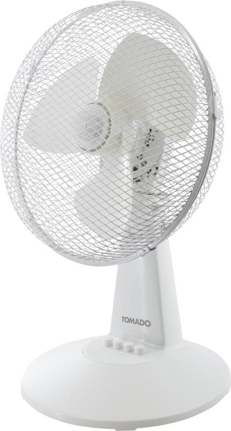Tomado TFT3001W - Ventilateur de table - 45 cm de haut - 3 vitesses - Blanc