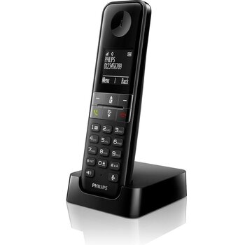 Philips Philips D4701B Téléphone DECT sans fil - Ecran 4,6 cm - Plug-and-Play - Design optimisé - Noir