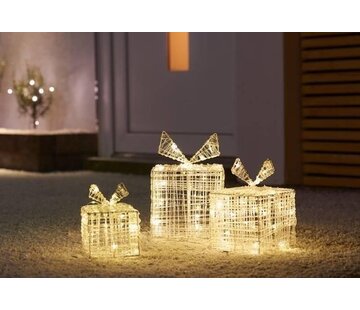 Nampook Boîtes cadeaux lumineuses de Noël - 90 LED - 3 pièces de tailles différentes