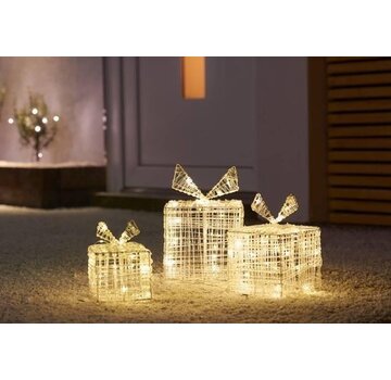 Nampook Boîtes cadeaux lumineuses de Noël - 90 LED - 3 pièces de tailles différentes