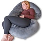 Coussin de grossesse Ella - Coussin de sommeil en soie - Coussin de corps - Housse amovible en polaire Minky - 150x70cm - Gris