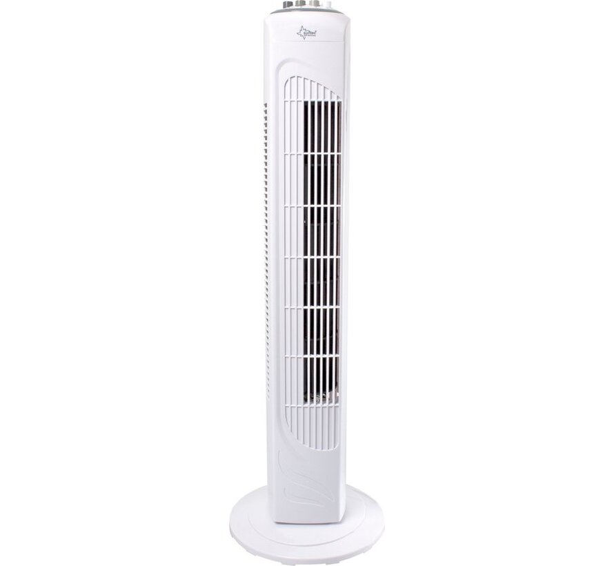 SUNTEC CoolBreeze 7400TV - Ventilateur de tour avec télécommande et minuterie | Blanc - 45 Watt - Ventilateur à 3 vitesses - Machine à vent - Pour la chambre, le bureau ou le balcon