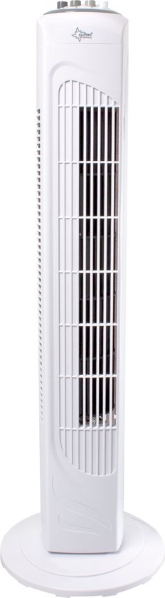 Ventilateur de tour - SUNTEC CoolBreeze 7400TV - Ventilateur de tour avec télécommande et minuterie | Blanc - 45 Watt - Ventilateur à 3 vitesses - Machine à vent - Pour la chambre, le bureau ou le balcon