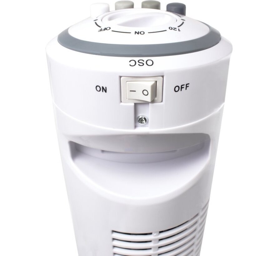 SUNTEC CoolBreeze 7400TV - Ventilateur de tour avec télécommande et minuterie | Blanc - 45 Watt - Ventilateur à 3 vitesses - Machine à vent - Pour la chambre, le bureau ou le balcon