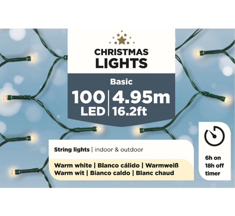 Lumières de Noël Lumières de Noël - 100 LED - 4,95 m