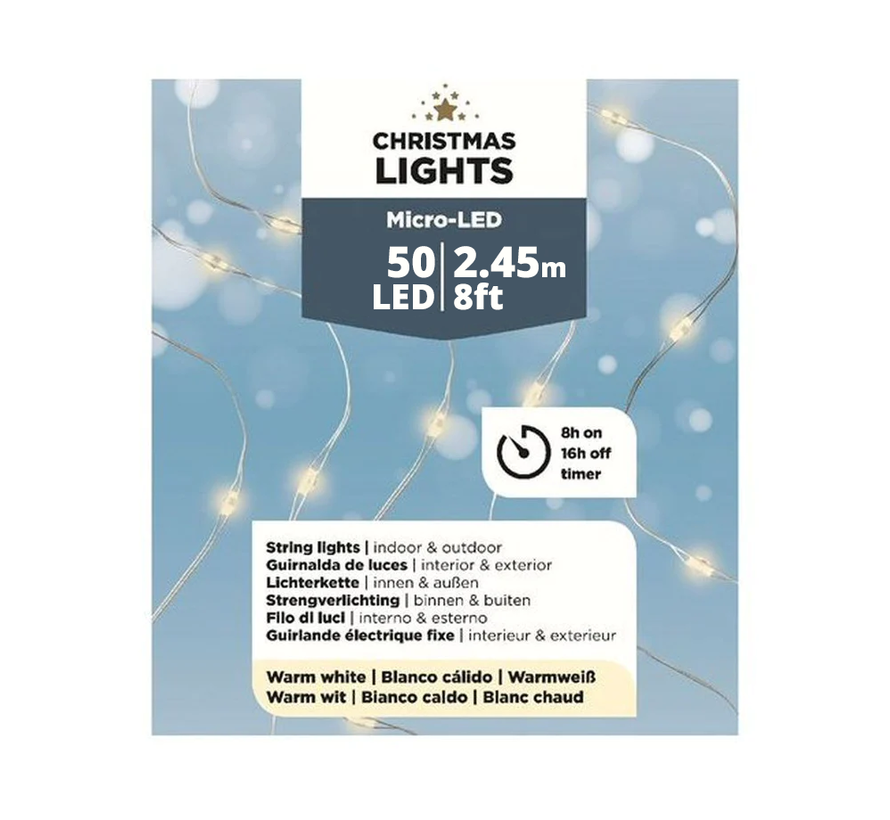 Lumières de Noël Lumières de Noël - 50 LED - 2,45 m