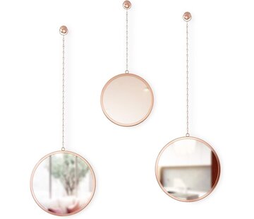 Umbra Miroirs décoratifs Umbra Dima Round - Lot de 3 - Cuivre