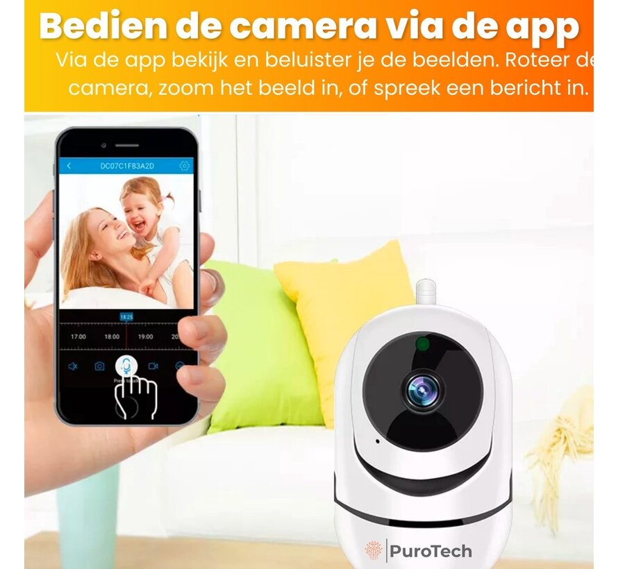 Caméra de sécurité - Caméra IP pour animaux - Audio bidirectionnelle - Détection de mouvement et de son - Vision nocturne - Sans fil - Caméra pour chiens - Stockage dans le nuage ou l'application