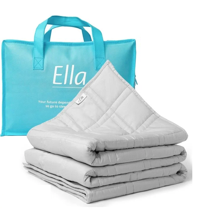Ella® Couverture lestée 7kg - 150 x 210cm - Couverture lestée - OEKO-TEX Coton - Gris clair