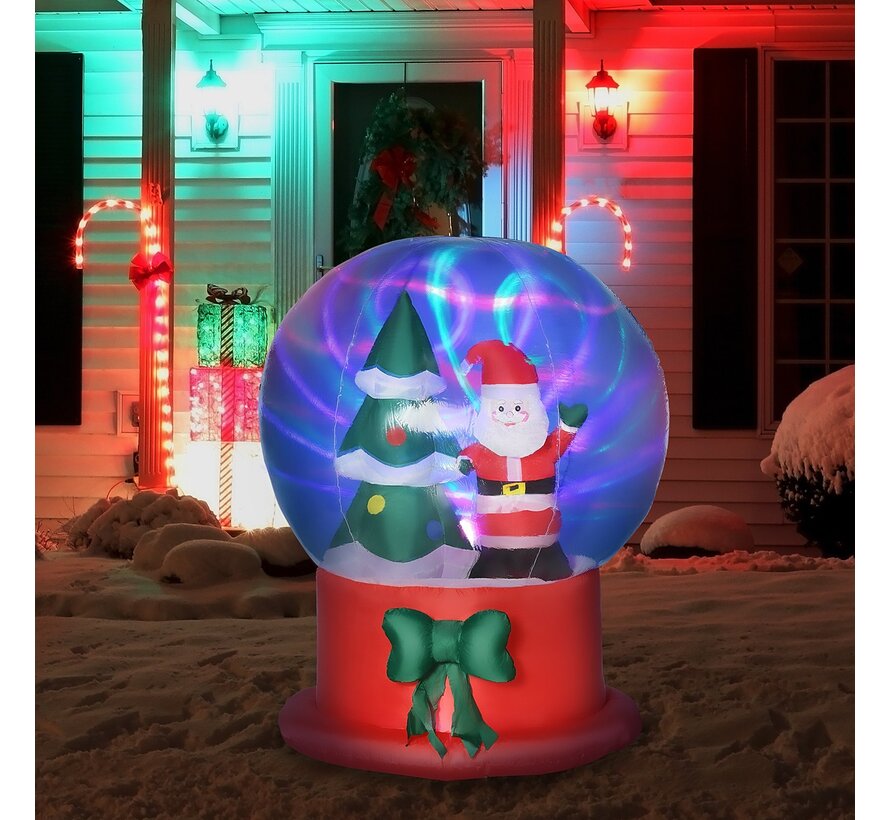 Décoration de Noël gonflable Sunny 110 cm x 110 cm x 150 cm avec piquets de sol, chevilles et sac de sable bleu