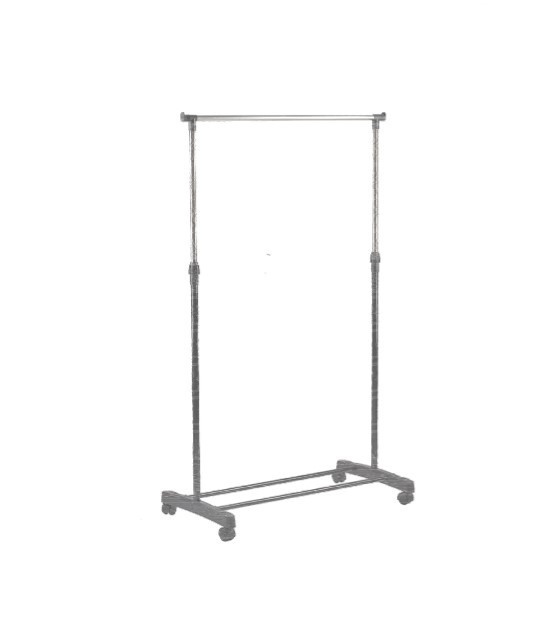 Portant à vêtements mobil à roulette - Westerhold - 80x43x90-165cm - Acier - Noir