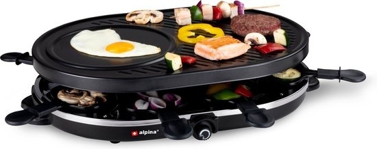 Alpina Gourmet Set - Gril - avec poêles et spatules - 1200W - 8 personnes