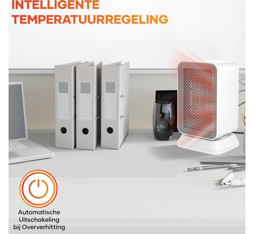MATTI® - Réchaud à ventilateur - Réchaud électrique - Réchaud en céramique - Fonction oscillation et minuterie 1000W