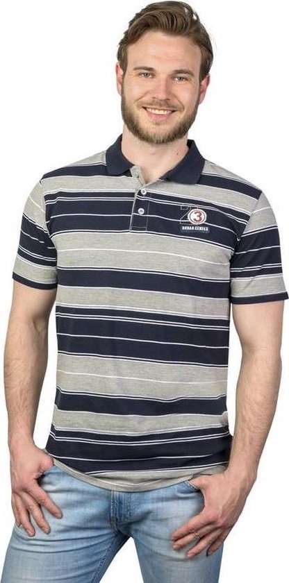 Polo Westfalia à patte de boutonnage bleu marine rayé taille L
