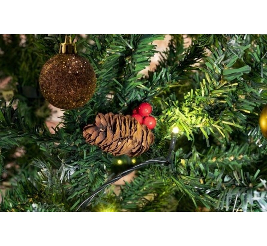 Cadeaux de Noël Arbre de Noël artificiel - Epicéa avec pommes de pin - Décoration de Noël pour l'intérieur - 1024 Tops - 210 cm - Vert