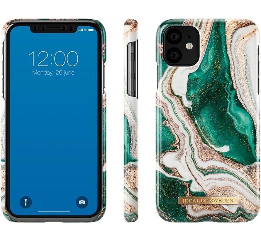 Apple iPhone 11 Fashion Case Golden Jade Marble