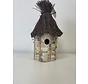 PATKAR Maison d'oiseau en bouleau avec toit infirme 20x38 cm