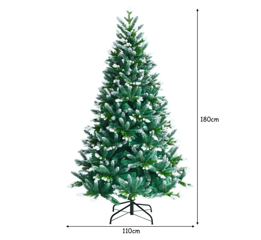 Coast 180 cm sapin de Noël artificiel enneigé avec pied en métal Art Tree Green + White