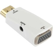 Garpex Adaptateur HDMI vers VGA avec audio - Câble HDMI vers VGA avec audio - Full HD 1080p - Blanc