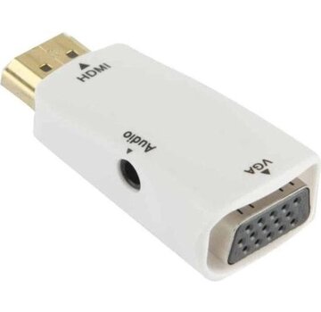 Garpex Adaptateur HDMI vers VGA avec audio - Câble HDMI vers VGA avec audio - Full HD 1080p - Blanc