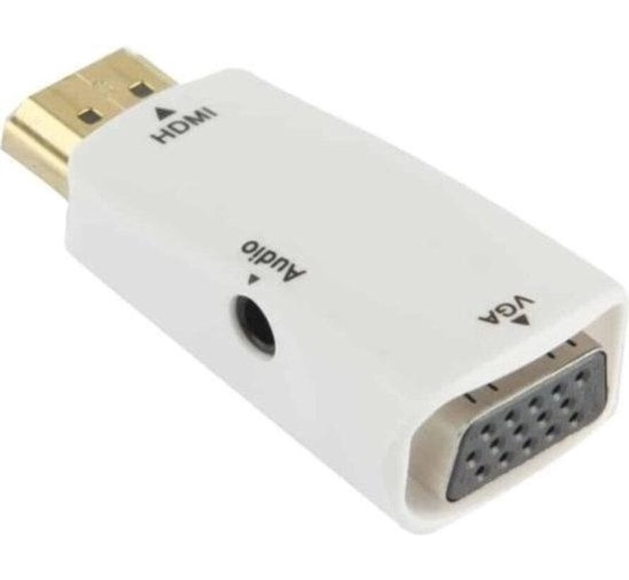 Adaptateur HDMI vers VGA avec audio - Câble HDMI vers VGA avec audio - Full HD 1080p - Blanc